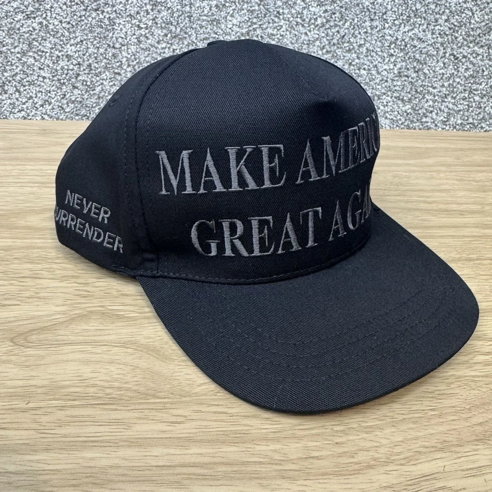 Make‎ America Great Again Hat Cap Snap Back Never Surrender Dark MAGA Black USA